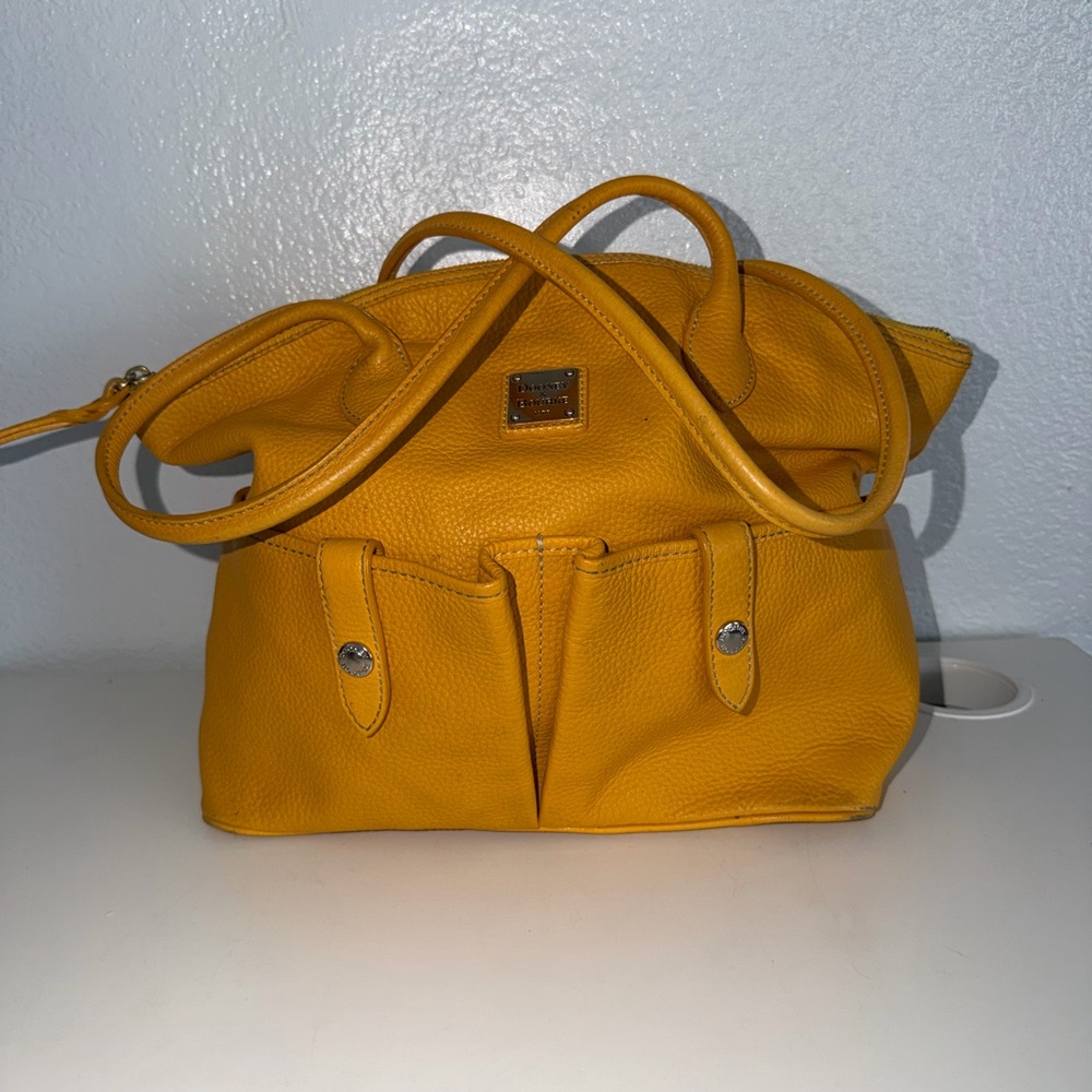 Dooney & Bourke Yellow Leather Tote Bag